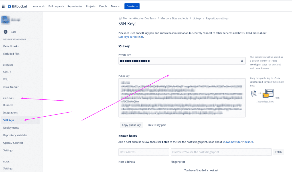 Bitbucket pipelines add ssh keys