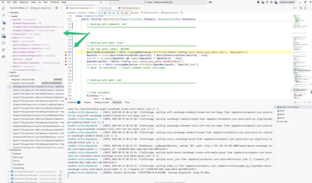 swoole xdebug hyperf - call stack