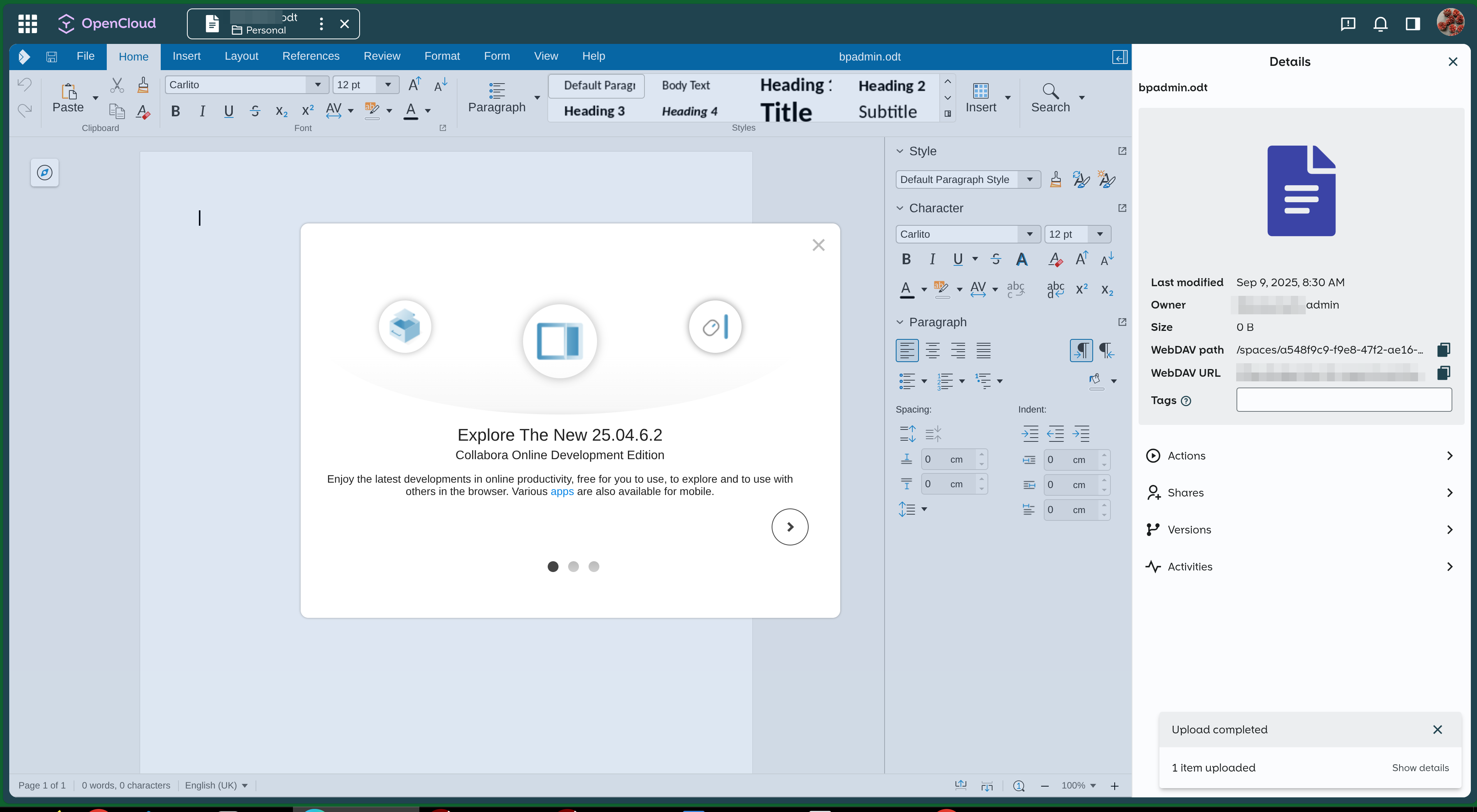 opencloud 3.6 screenshot - collabora