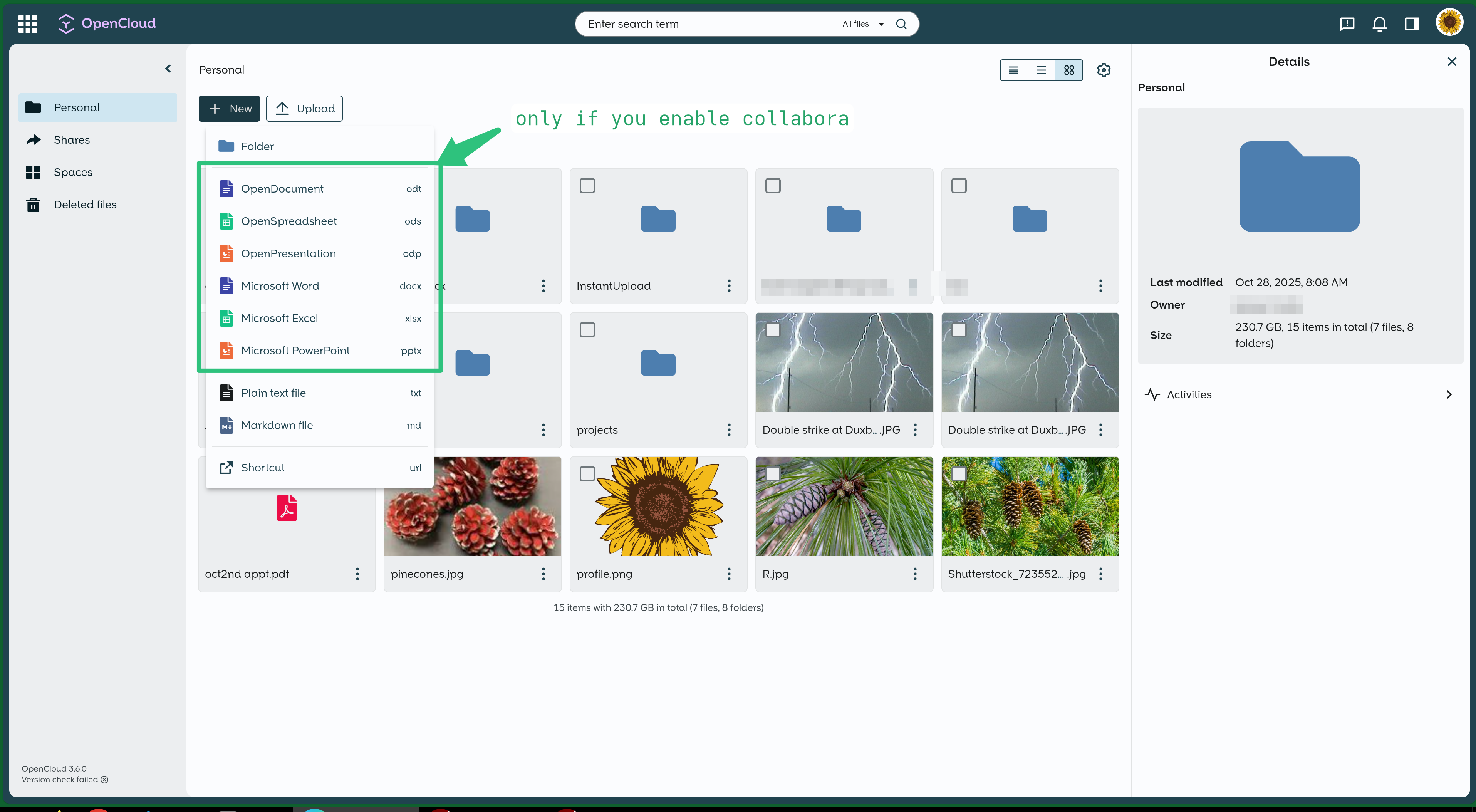opencloud 3.6 screenshot - ui